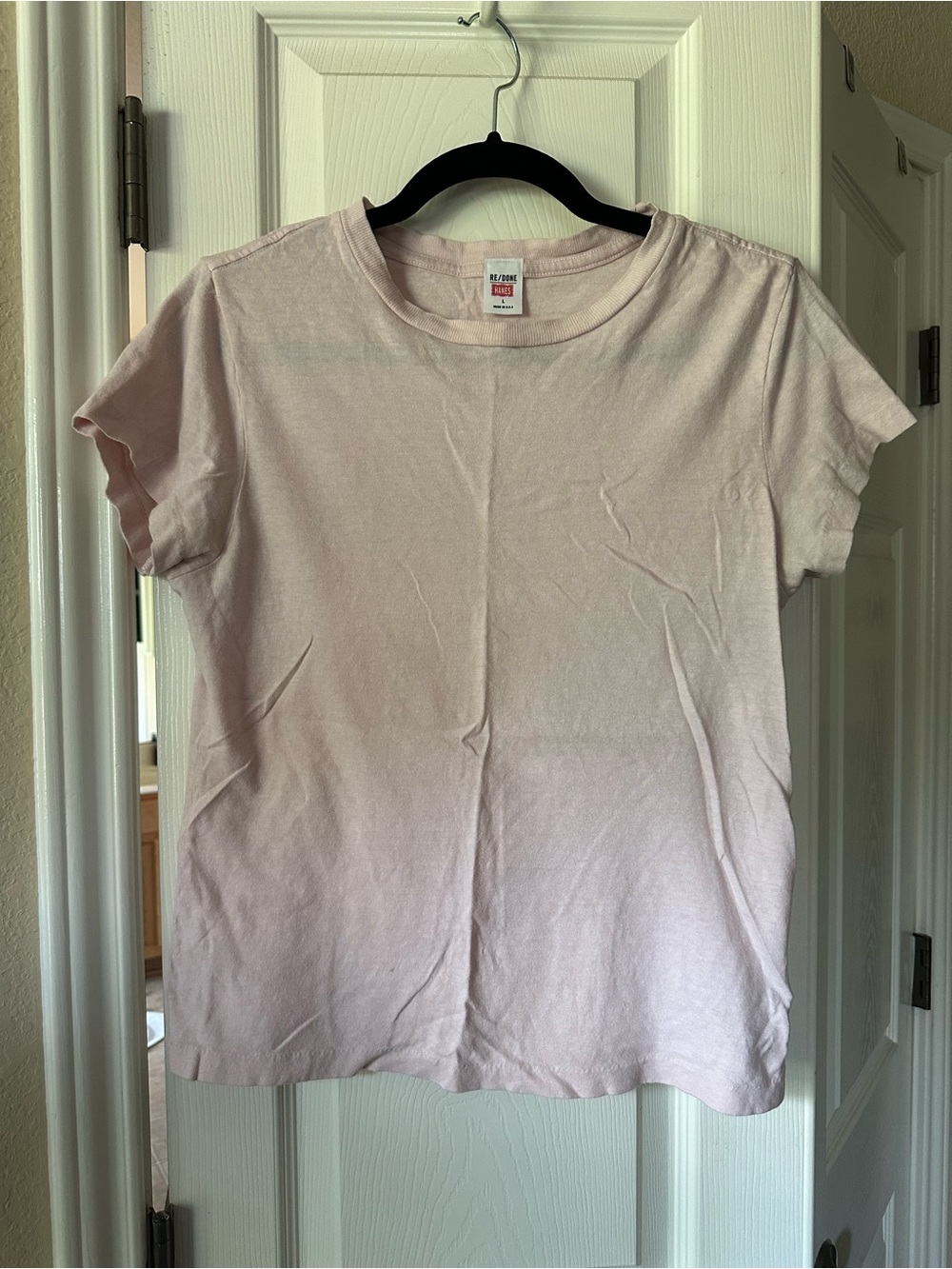 Re/Done Soft Pink Short Sleeve Crew Tee
